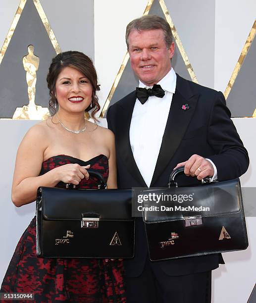 Price Waterhouse and Coopers partners Martha Ruizp and Brian Cullinan attend the 88th Annual Academy Awards at Hollywood & Highland Center on...