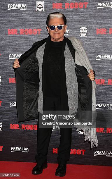 Cristiano Malgioglio attends the 'Mr. Robot' Tv Show Photocall on February 29, 2016 in Milan, Italy.
