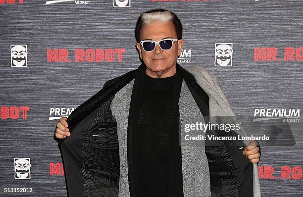 Cristiano Malgioglio attends the 'Mr. Robot' Tv Show Photocall on February 29, 2016 in Milan, Italy.