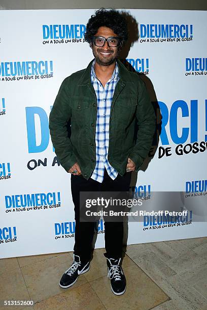 Presenter Sebastien Folin attends the 'Dieu Merci !' Paris Premiere at Ministere de l'Outremer on February 29, 2016 in Paris, France.