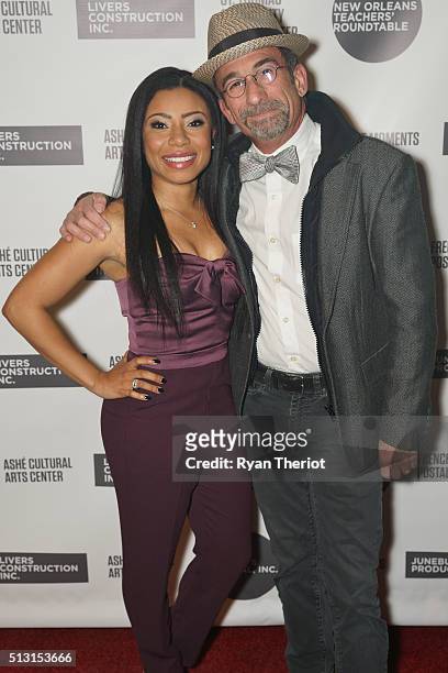 Shalita Grant and James Hayman arrive on the red carpet at House of Blues on February 27, 2016 in New Orleans, Louisiana.