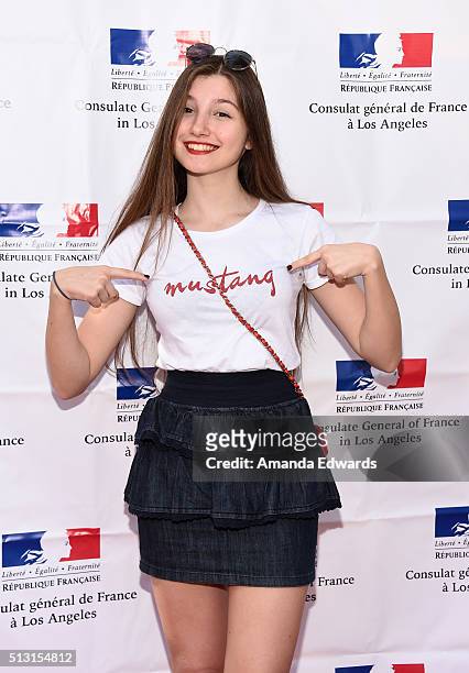 Actress Ilayda Akdogan attends the Champagne brunch reception honoring the French nominees for The 88th Academy Awards at La Residence de France on...