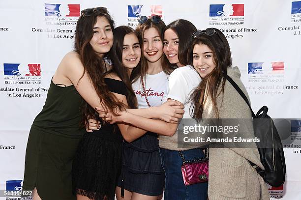 Actresses Tugba Sunguroglu, Gunes Sensoy, Ilayda Akdogan, Elit Iscan and Doga Zeynep Doguslu attend the Champagne brunch reception honoring the...