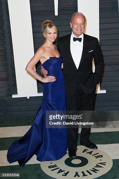 Kayte Grammer and actor Kelsey Grammer arrive at the 2016 Vanity Fair Oscar Party Hosted by Graydon Carter at the Wallis Annenberg Center for the...