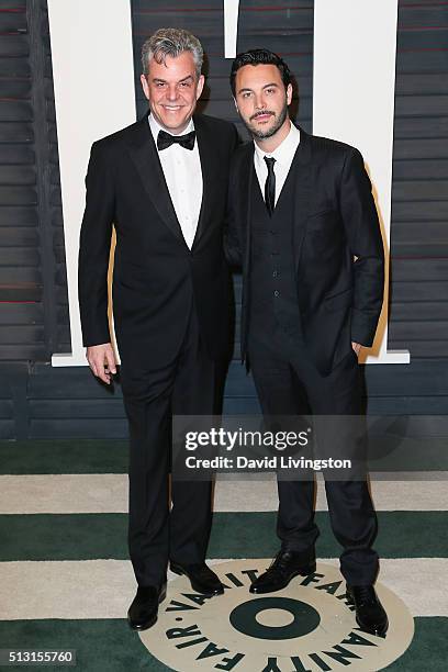 Actors Jack Huston and Danny Huston arrive at the 2016 Vanity Fair Oscar Party Hosted by Graydon Carter at the Wallis Annenberg Center for the...