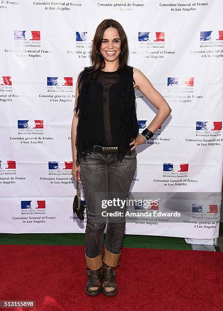 Actress and singer Melissa Mars attends the Champagne brunch reception honoring the French nominees for The 88th Academy Awards at La Residence de...