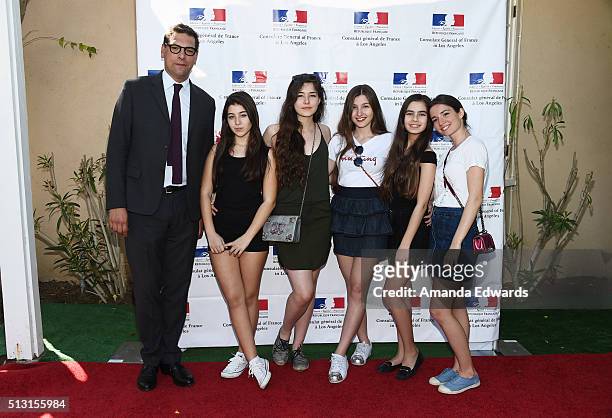 The Consul General of France in Los Angeles Christophe Lemoine and actresses Doga Zeynep Doguslu, Tugba Sunguroglu, Ilayda Akdogan, Gunes Sensoy and...