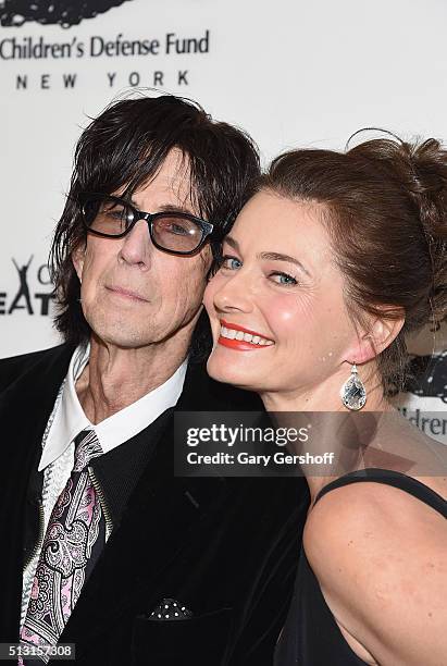 Gala co-chairs Ric Ocasek and Paulina Porizkova attend the 2016 Children's Defense Fund-New York Beat The Odds Gala at The Pierre Hotel on February...