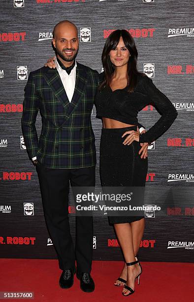 Jonathan and Michela Coppa attend the 'Mr. Robot' Tv Show Photocall on February 29, 2016 in Milan, Italy.
