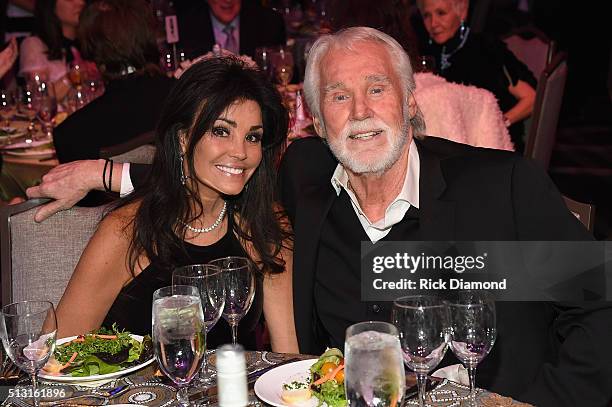 Wanda Miller and Kenny Rogers attend the T.J. Martell Foundation 8th Annual Nashville Honors Gala at the Omni Nashville Hotel on February 29, 2016 in...