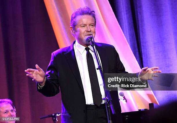 Don Henley performs at the T.J. Martell Foundation 8th Annual Nashville Honors Gala at the Omni Nashville Hotel on February 29, 2016 in Nashville,...