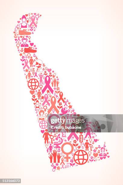 delaware breast cancer awareness royalty free vector art pattern - delaware us state stock illustrations