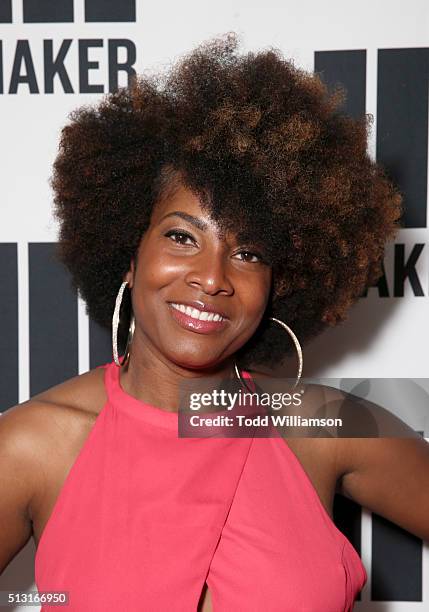 Internet personality Angel Moore attends the Maker Studios' SPARK premiere at Arclight Cinemas on February 29, 2016 in Culver City, California.