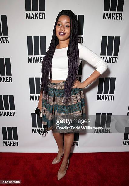 Internet personality Jouelzy attends the Maker Studios SPARK premiere at Arclight Cinemas on February 29, 2016 in Culver City, California.