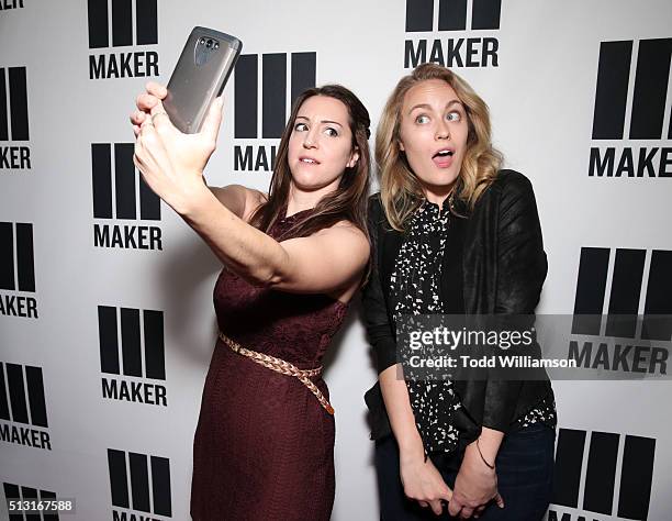 Comedians Karen Summerton and Jackie Rae Aubel of "The Karen and Jackie Show" attend the Maker Studios' SPARK premiere at Arclight Cinemas on...