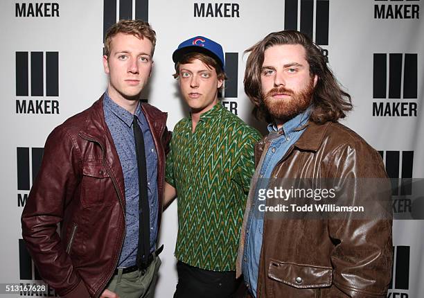 Internet personalities Brock McKenzie,Peter Gilroy and Tyler Phillips of "Bath Boys" attend the Maker Studios' SPARK premiere at Arclight Cinemas on...