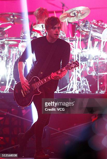 Luke Hemmings of Australia band 5 Seconds of Summer hold concert on February 29, 2016 in Taipei, Taiwan of China.
