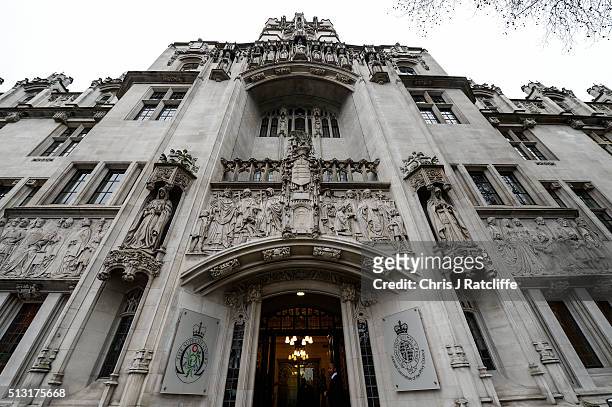 The Supreme Court where judges are to consider appeals over the 'bedroom tax' on March 1, 2016 in London, England. Also known as under occupancy or...