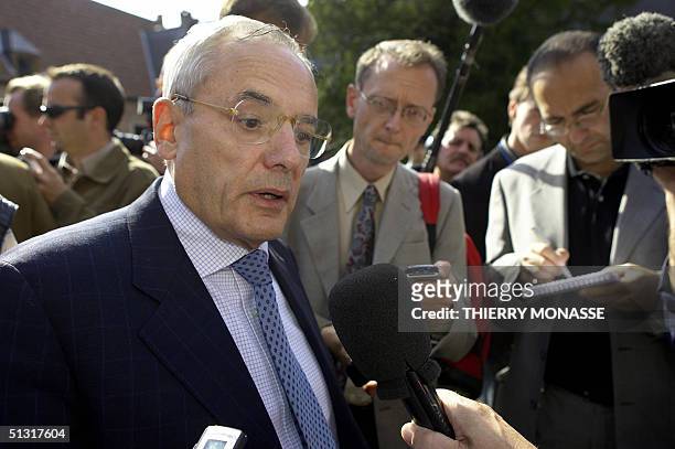 The new French Commissioner for Transport Jacques Barrot, answers questions as he arrives at an informal meeting with his newly-installed...