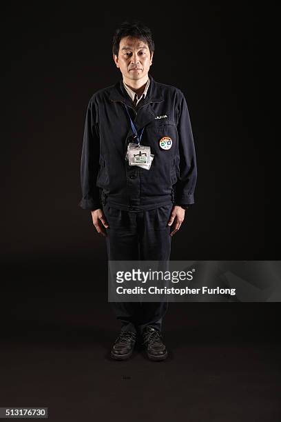 Isao Abe of Kajima Corporation poses for a portrait on February 23, 2016 in Okuma, Japan. Abe works on the ice walls to block the groundwater flow...