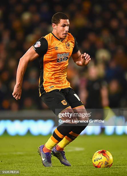 Jake Livermore of Hull City in action during the Sky Bet Championship match between Hull City and Brighton and Hove Albion at KC Stadium on February...