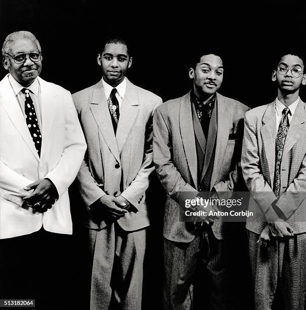 Wynton Marsalis, Branford Marsalis, Ellis Marsalis and Jason Marsalis from The Marsalis family are photographed for Self Assignment on November 7,...