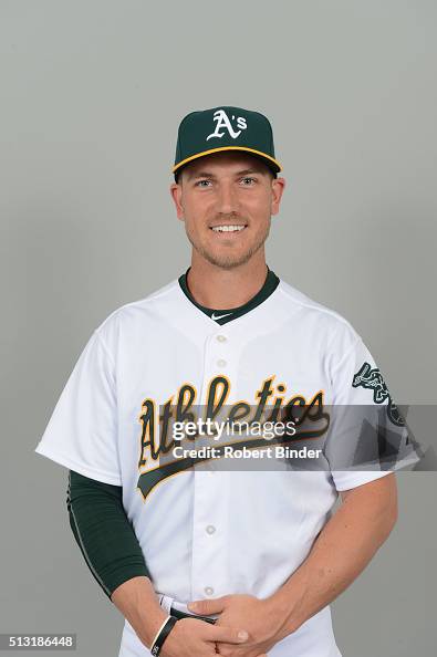 Carson Blair of the Oakland Athletics poses during Photo Day on... News