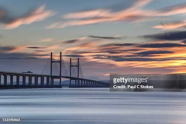 severn sunset - severn bridge stockfoto's en -beelden