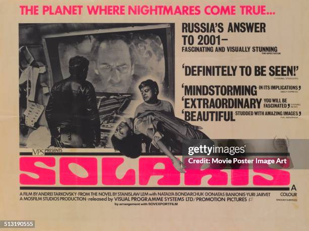 Poster for Andrei Tarkovsky's 1972 science fiction film 'Solaris'.