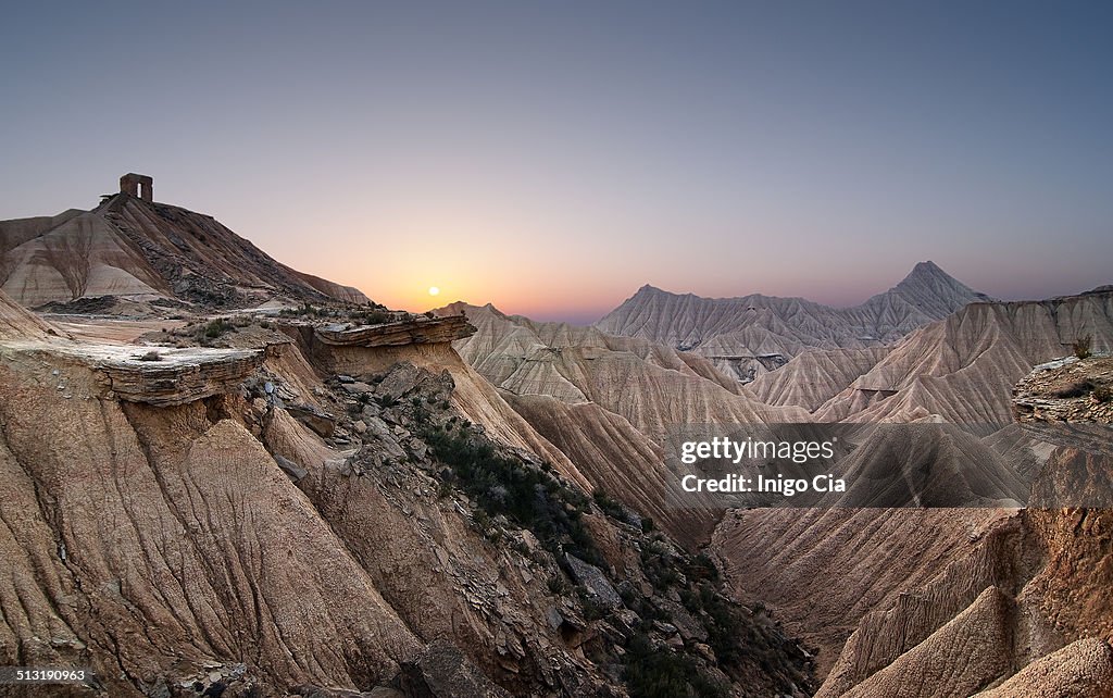 Bardenas desert sunset