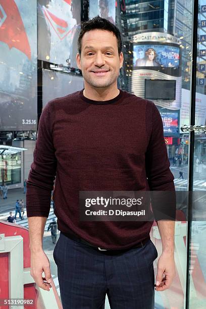 Josh Hopkins visits "Extra" at their New York studios at H&M in Times Square on March 1, 2016 in New York City.