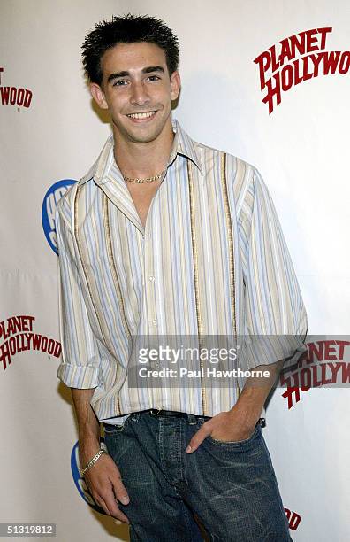 Actor Frankie Galasso attends Popstar! Magazine's album release party for Jesse McCartney's new CD "Beautiful Soul" on September 17, 2004 at Planet...