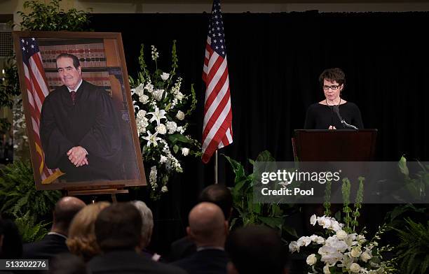 Mary Clare Murray, daughter of Supreme Court Justice Antonin Scalia speaks at the memorial service for her father at the Mayflower Hotel March 1,...