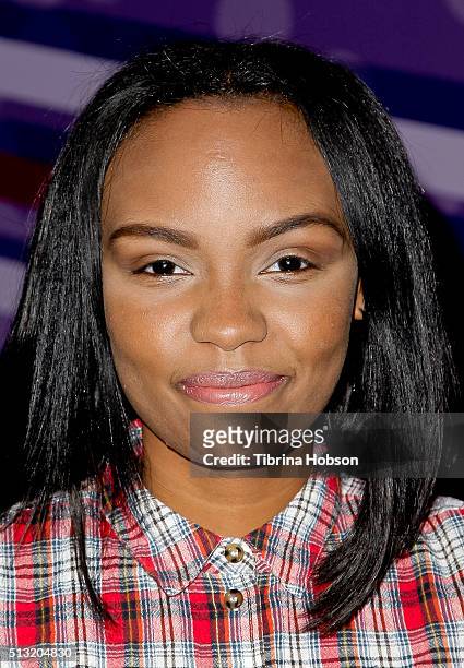 Sierra McClain attends the One Direction wax figure launch at Madame Tussauds on November 24, 2014 in Hollywood, California.