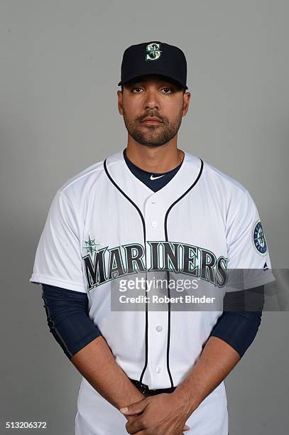 Franklin Gutierrez of the Seattle Mariners poses during Photo Day on Saturday, February 27, 2016 at Peoria Sports Complex in Peoria, Arizona.