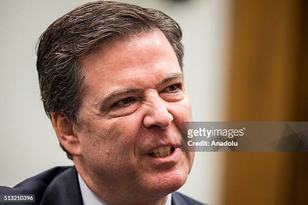 Director James Comey testifies before a House Judiciary Committee Hearing on Apple's denial of the FBI's request to provide a way to hack into one of...