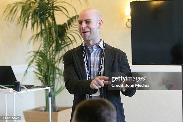 Adam Grant, Ph.D., professor at Wharton School of Business, leads a breakout session during The New York Times New Work Summit on March 1, 2016 in...