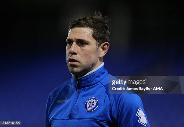 Grant Holt of Rochdale during the Sky Bet League One match between Shrewsbury Town and Rochdale at New Meadow on March 1, 2016 in Shrewsbury, England.