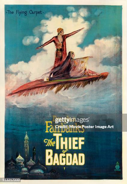 Poster for Raoul Walsh's 1924 adventure film 'The Thief of Bagdad' starring Douglas Fairbanks.