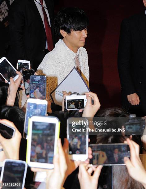 Kang Dong-won attends the movie "A Violent Prosecutor" red carpet event at CGV on January 28, 2016 in Seoul, South Korea.