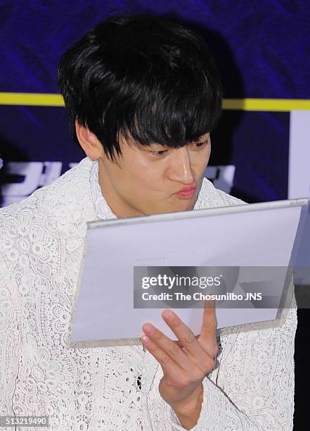 Kang Dong-won attends the movie "A Violent Prosecutor" red carpet event at CGV on January 28, 2016 in Seoul, South Korea.