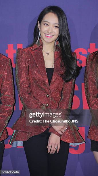 F attend press conference before their concert at Olympic Park on January 31, 2016 in Seoul, South Korea.