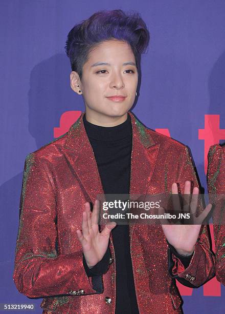 F attend press conference before their concert at Olympic Park on January 31, 2016 in Seoul, South Korea.