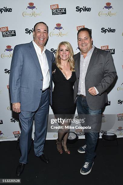 Host of "Bar Rescue" Jon Taffer, Nicole Taffer, and Chef Josh Capon attend Spikes "Bar Rescue" 100th Episode Celebration with Jon Taffer at STK...