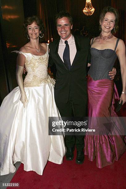 Television host and Nicole Kidman's sister, Antonia Kidman, and her husband Angus Hawley are met by actress Rachel Ward on arrival at the "Mother Of...