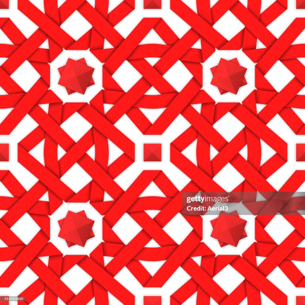 Simple Red Ribbon Pattern Red Interwoven Ribbons Seamless Pattern High-Res Vector Graphic - Getty ...