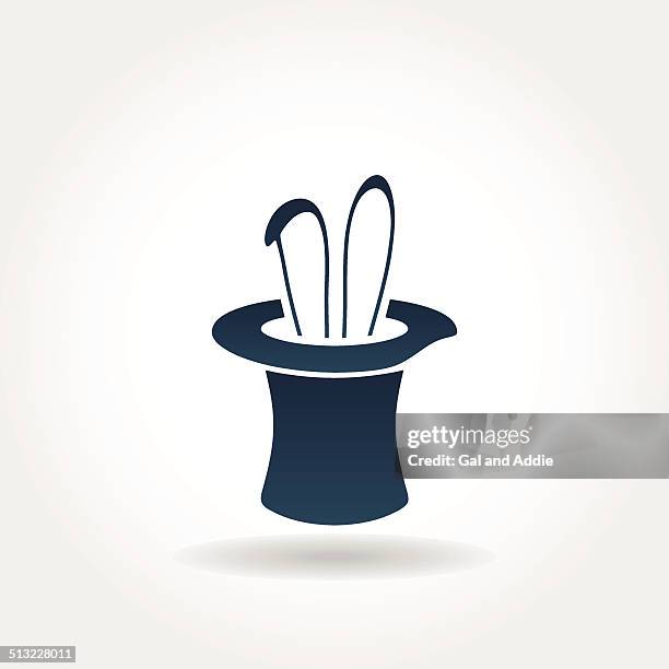 magician hat icon - rabbit hat stock illustrations