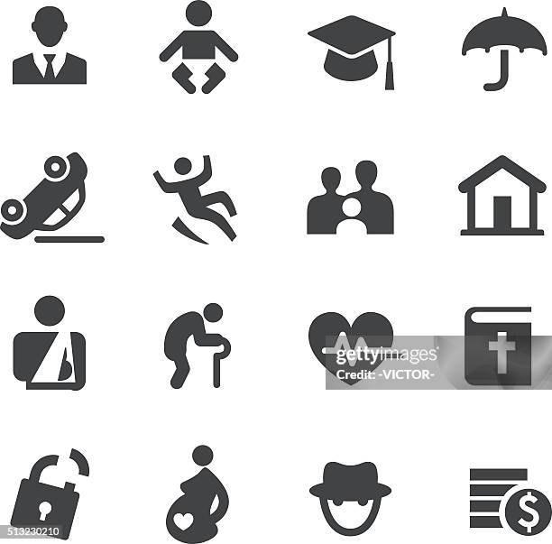 life insurance icons - acme series - injury icon stock illustrations