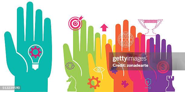 business idea - hand reaching forward stock illustrations