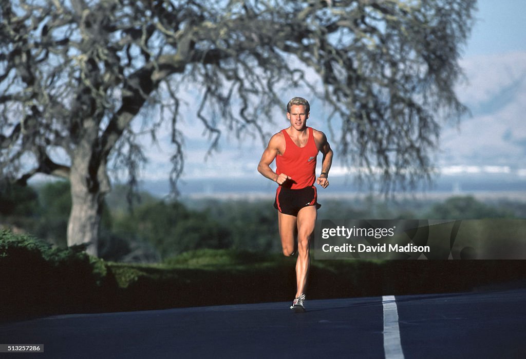 Mark Risson Mark Sisson trains on a road in September 1985 in Menlo Park,... News ...